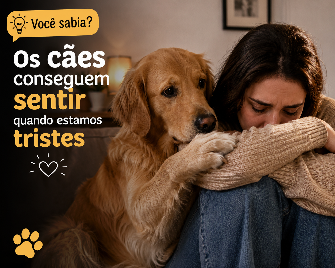 Você sabia? Os cães conseguem sentir quando estamos tristes
